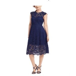 VINCE CAMUTO | Lace Cocktail Dress - Navy - Size 2 | NWT